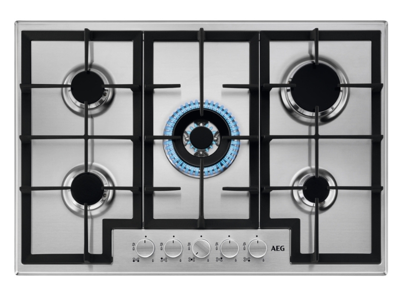 AEG HGX75400SM 75cm 5 Burner Gas Hob, Stainless Steel