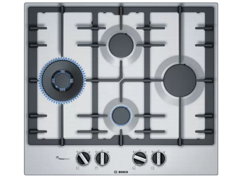 Bosch PCI6A5B90 Serie 6 60Cm Gas Hob Stainless Steel