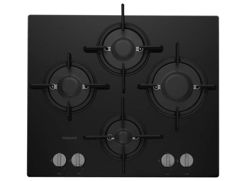 Hotpoint FTGHG641DHBK 60Cm Black Gas On Glass Hob