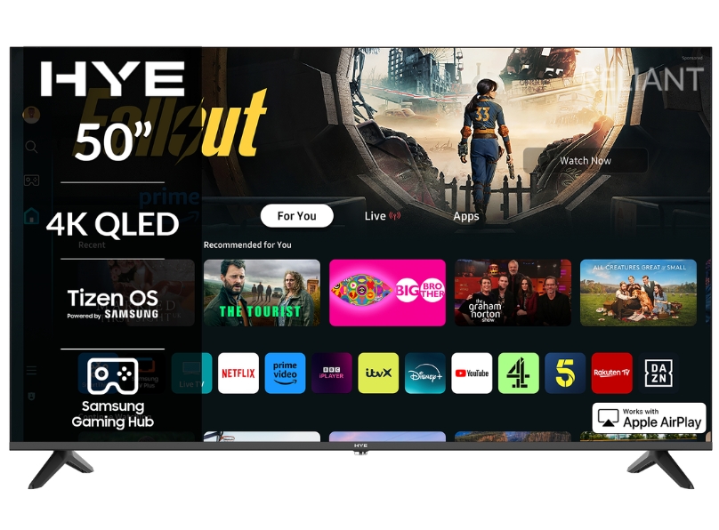 Hye Black 50" 4K Qled Tizen Os Wifi Frameless Smart Tv - 50Qleds2008