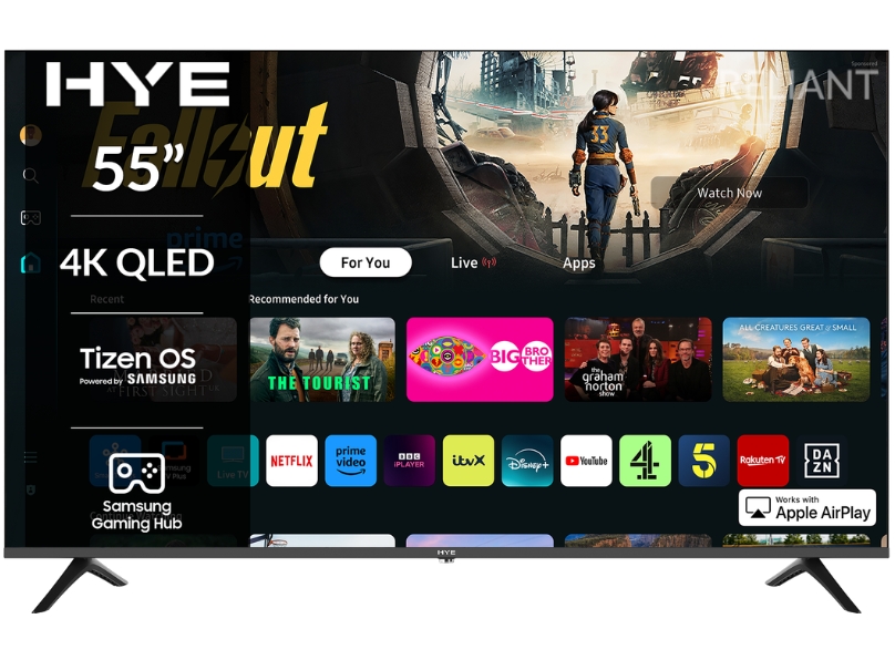 Hye Black 55" 4K Qled Tizen Os Wifi Frameless Smart Tv - 55Qleds2008