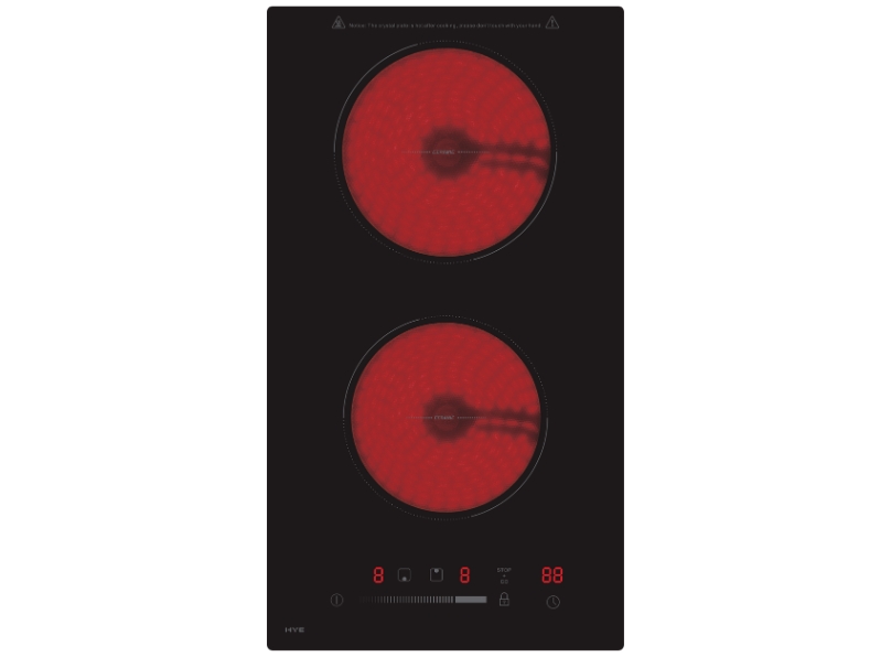 HYE 2 Burner Built In Ceramic Hob, Plug & Play - Black - C01CH30E30
