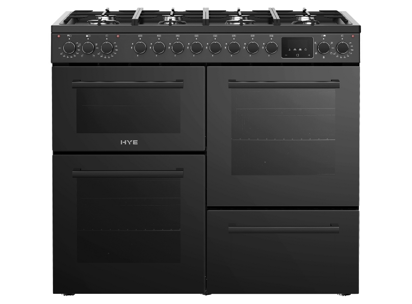 HYE 100cm Dual Fuel Freestanding Cooker - Black - C01R100G22