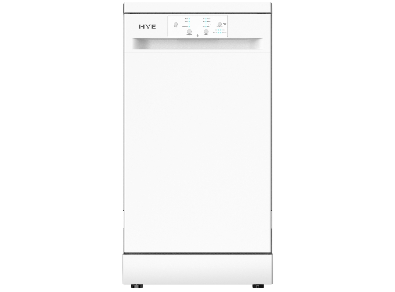 HYE 45cm 9 Place Settings Freestanding Slimline Dishwasher White - DW0109PW19