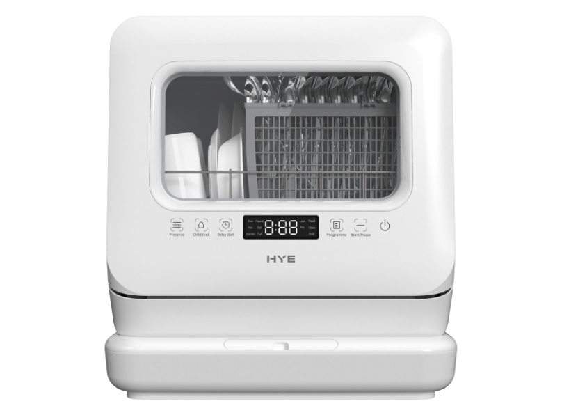 HYE Mini Table Top 3 Place Settings Dishwasher with Water Tank, No Plumbing - White - DW013TTW25