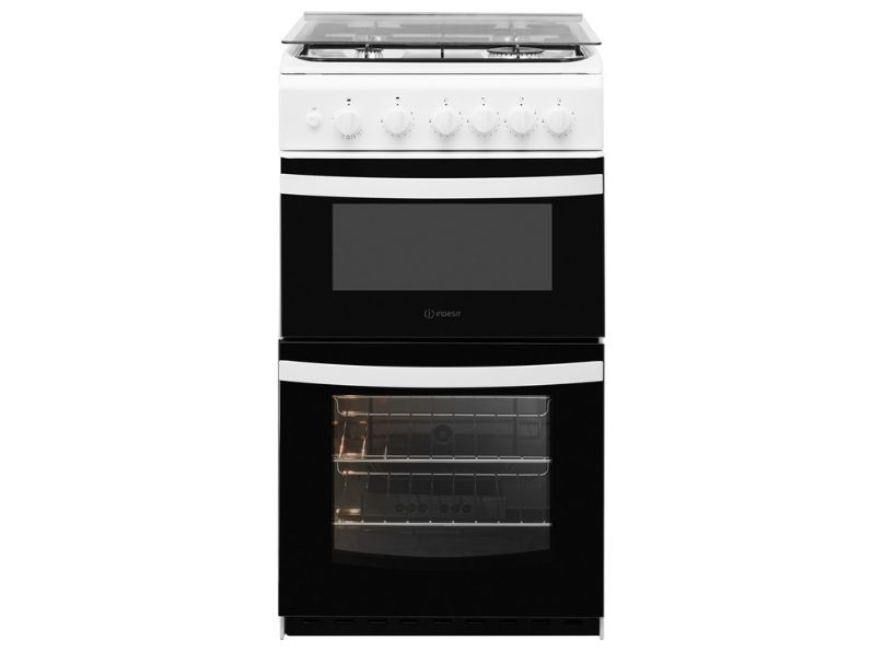 Indesit ID5G00KMWL 50cm Double Oven Gas Cooker