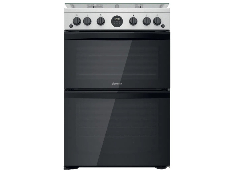Indesit ID67G0MCX/UK Freestanding 60Cm Double Oven Gas Cooker