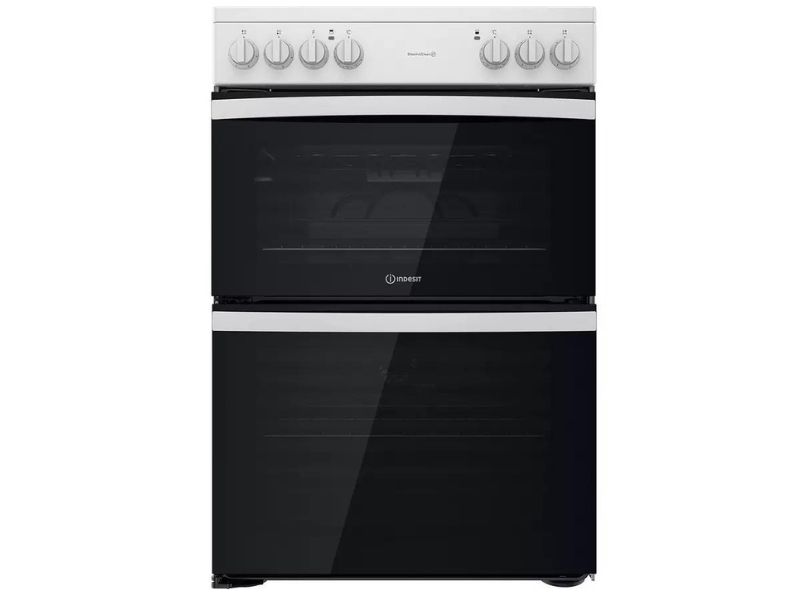 Indesit ID67V9KMW 60cm Double Ceramic Cooker