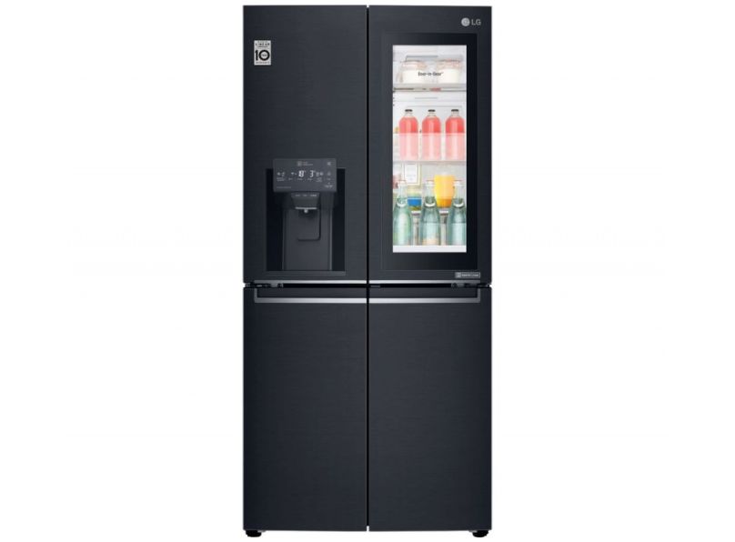 LG GMX844MCKV Slim French Door Fridge, With Instaview Door-In-Door, In Matte Black