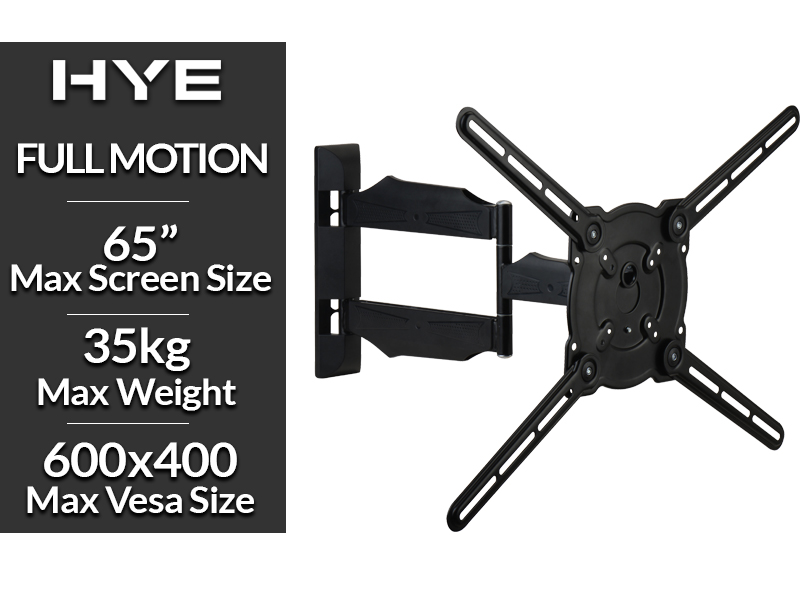 HYE Full Motion Wall Bracket VESA 600 x 400 up to 65 1000048496 HYE Full Motion Wall Bracket VESA 600 x 400 up to 65