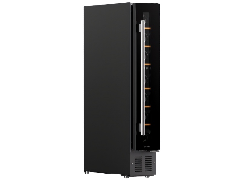 1000054209 HYE 7 Bottle/22L Wooden Shelf Wine Cooler, Black - RF01WC7SB31 