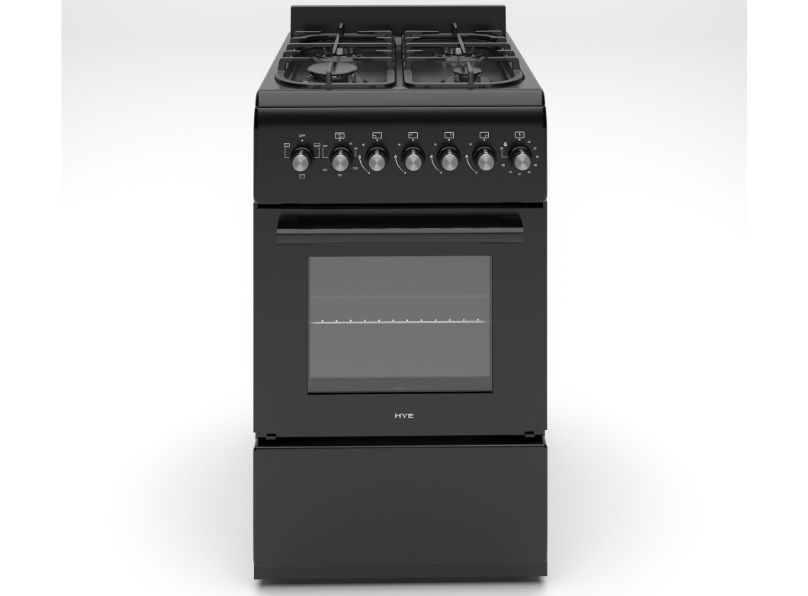 1000055403 HYE 50X60 Free Standing Dual Fuel Cooker, Matte Black - C01FS50G17 