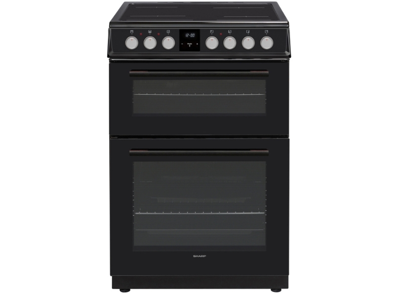 Sharp KF66DVDD04BM1K Ceramic Electric Cooker With Double Oven