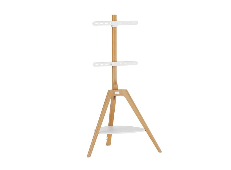 TTAP TRI-LIGHT-SHELF Light Wood Tripod TV Stand 400 X 400 Vesa