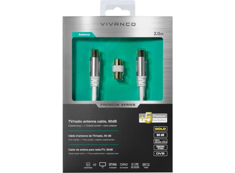 Vivanco 43151 Hq Tv/Radio Antenna Cable 90Db 2M