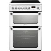 Hotpoint HUE61PS 60Cm Ceramic Electric Cooker With Double Oven In White