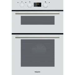 Hotpoint DD2540WH Circulaire® fan 5 Func built in double oven. Electronic timer start / end cooking,