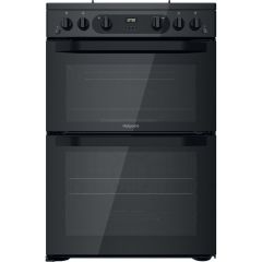 Hotpoint HDM67G0CMB 60Cm Gas Double Cooker 10 Level Flame Control Digital Display 