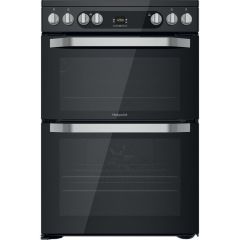 Hotpoint HDM67V9HCB 60Cm Electric Double Cooker Solar Plus Grill Multiflow Main Power 23 Ceramic Hob