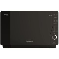 Hotpoint MWH 26321 MB Freestanding Extra Space Crisp Microwave, Stainless Steel, 800W, 25L, Black