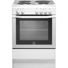 Indesit I6EVAWUK Smart 50cm Single Oven Solid Plate Cooker- full glass door