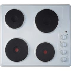 Indesit TI60W 60Cm 4 Zone Sealed Plate Hob In White Manual Control
